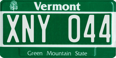 VT license plate XNY044