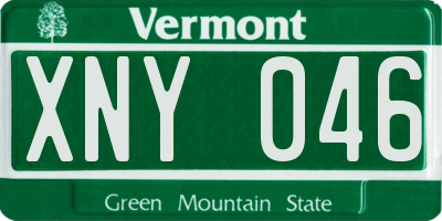 VT license plate XNY046