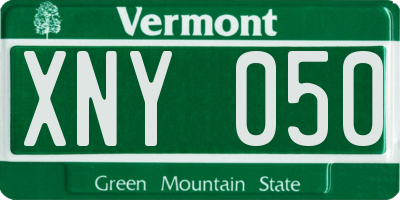 VT license plate XNY050