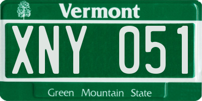 VT license plate XNY051