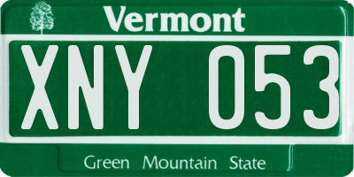 VT license plate XNY053