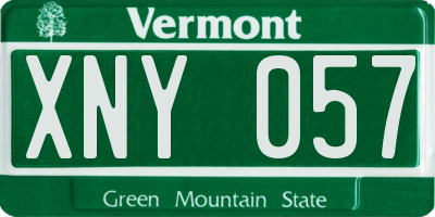 VT license plate XNY057