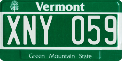 VT license plate XNY059