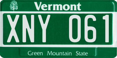 VT license plate XNY061