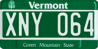 VT license plate XNY064