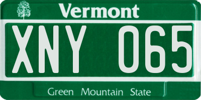 VT license plate XNY065