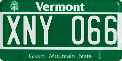 VT license plate XNY066
