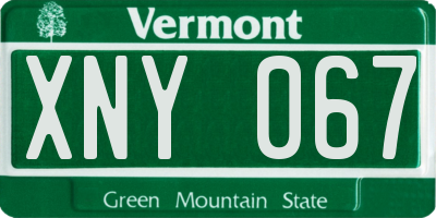 VT license plate XNY067