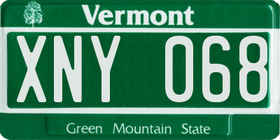 VT license plate XNY068