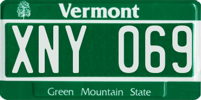VT license plate XNY069