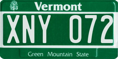 VT license plate XNY072