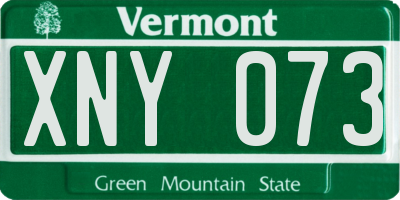 VT license plate XNY073