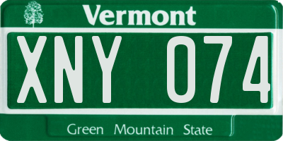 VT license plate XNY074
