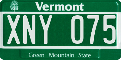 VT license plate XNY075