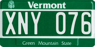 VT license plate XNY076