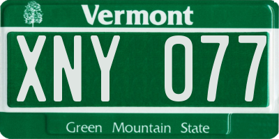 VT license plate XNY077