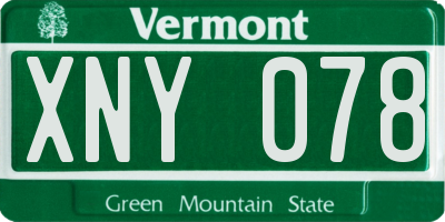 VT license plate XNY078