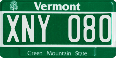 VT license plate XNY080