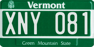 VT license plate XNY081