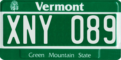 VT license plate XNY089