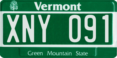 VT license plate XNY091