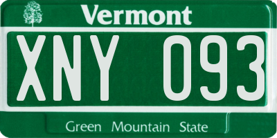 VT license plate XNY093