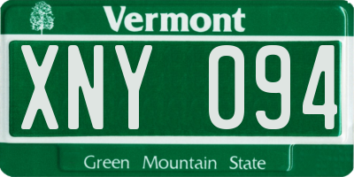 VT license plate XNY094
