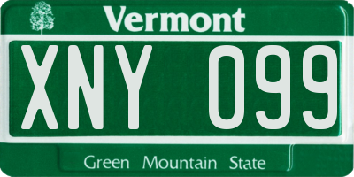 VT license plate XNY099