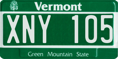 VT license plate XNY105