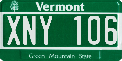 VT license plate XNY106