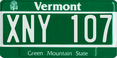VT license plate XNY107