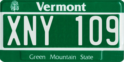 VT license plate XNY109