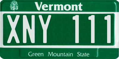 VT license plate XNY111