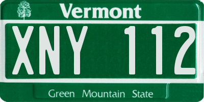 VT license plate XNY112