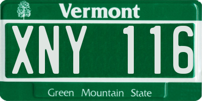 VT license plate XNY116