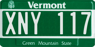 VT license plate XNY117