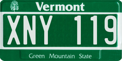 VT license plate XNY119