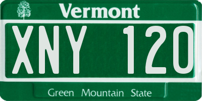 VT license plate XNY120
