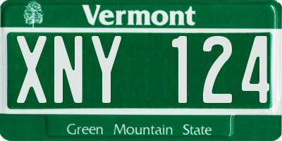 VT license plate XNY124