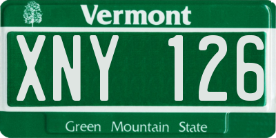 VT license plate XNY126