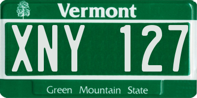 VT license plate XNY127