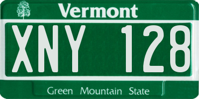 VT license plate XNY128