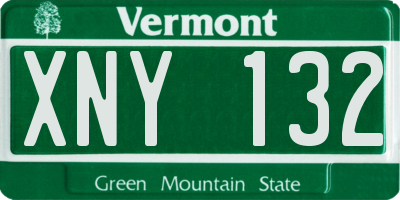 VT license plate XNY132