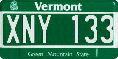 VT license plate XNY133