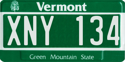 VT license plate XNY134