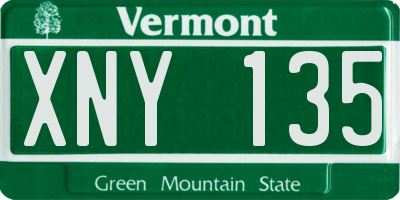 VT license plate XNY135