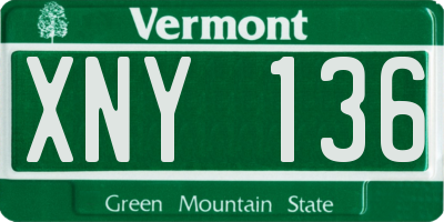 VT license plate XNY136