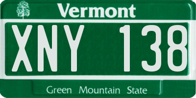 VT license plate XNY138