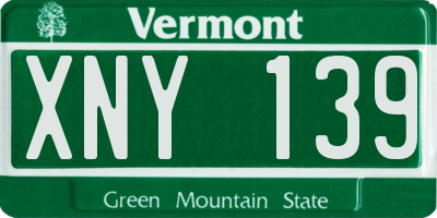 VT license plate XNY139