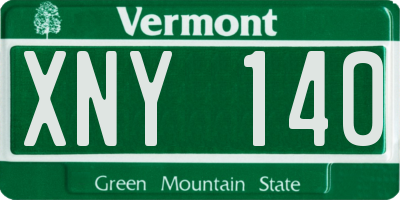VT license plate XNY140